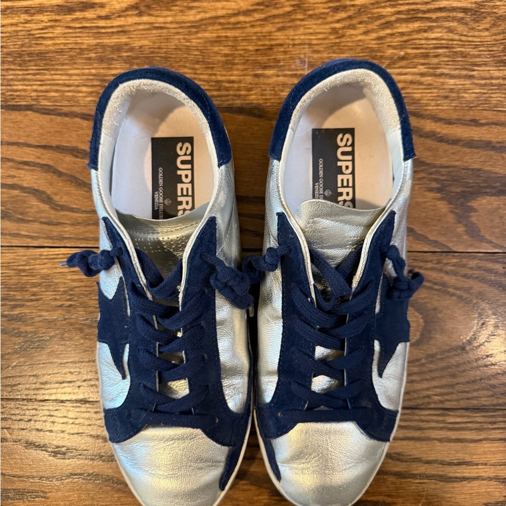 Silver and Blue Golden Goose
